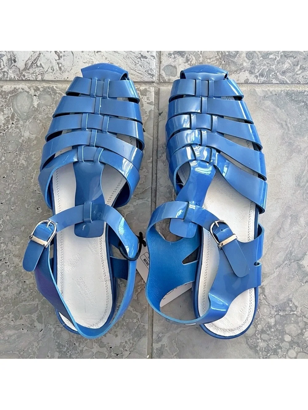 Maison Margiela Men’s Fisherman Pastel Blue Sandals Made in Italy, Size 43, NEW